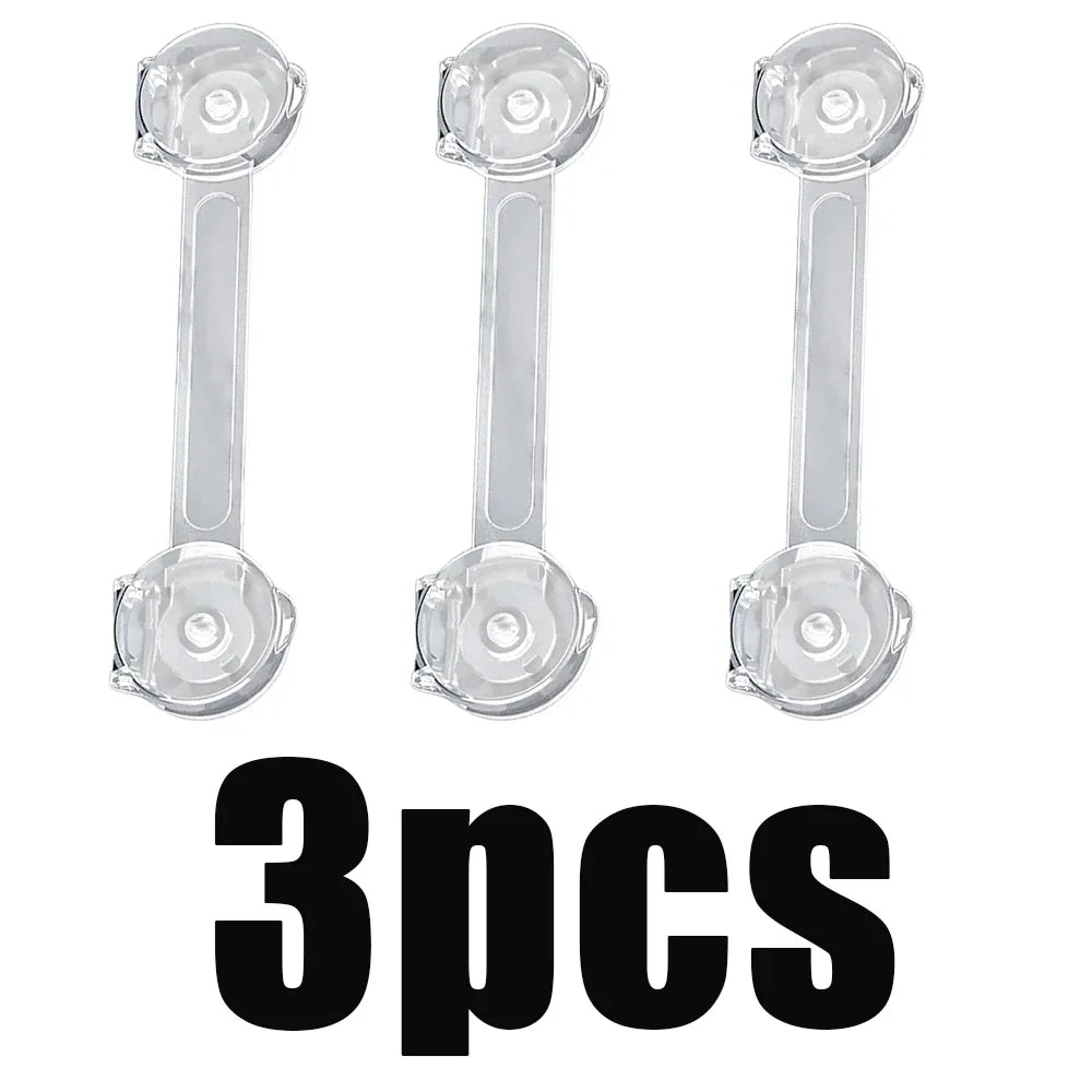 Child Safety Cabinet Locks (3–10 Pack) Transparent Soft Strap Anti-Opening Anti-Pinch
