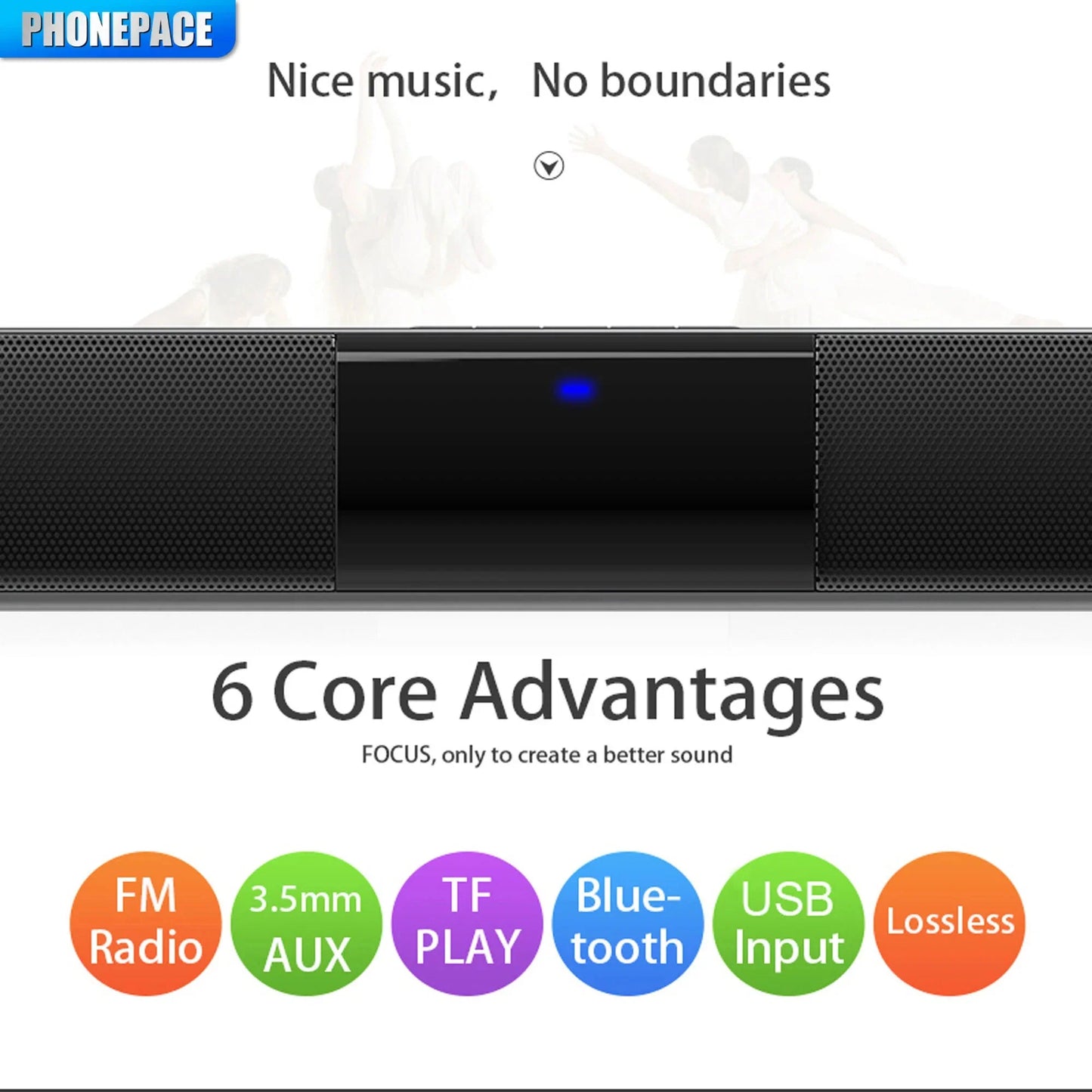 Bluetooth 5.0 Soundbar Speaker System 5.0-Channel Surround Stereo for Home Theater TV