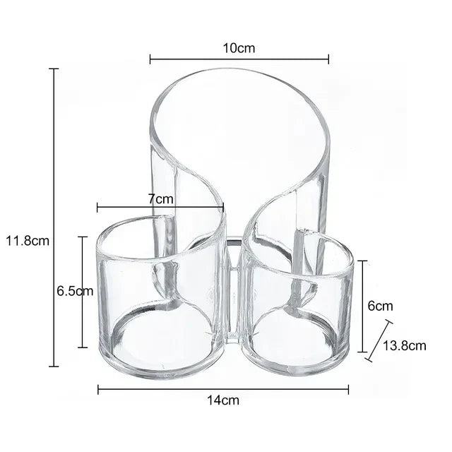 Clear Acrylic Makeup Brush Organizer – Transparent Cosmetic Holder for Lipstick, Brushes & Makeup Tools