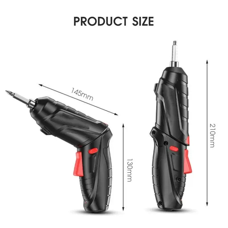 47-Piece 3.6V Cordless Electric Screwdriver Kit, 1800mAh USB Rechargeable, LED Light, 3.5Nm Torque for Home Repair