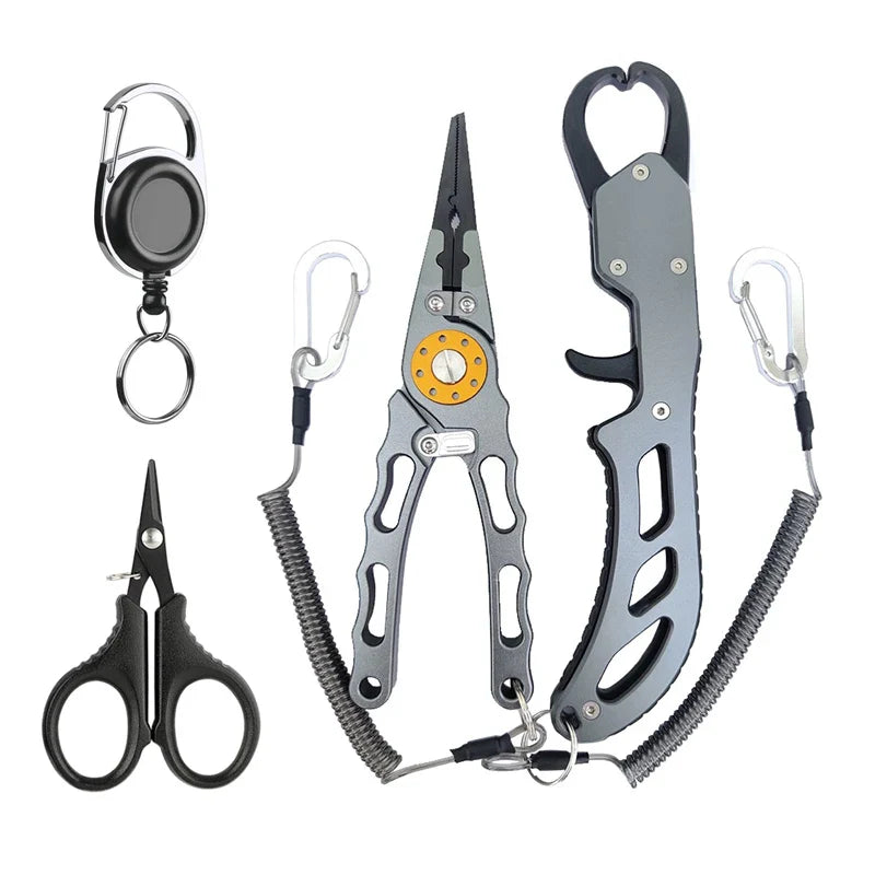 Fishing Line Scissors Keychain - Serrated Stainless Steel Blade, Titanium-Coated Corrosion-Resistant, Blunt Tip (9.5 x 6.27 cm / 3.74 x 2.47 in)
