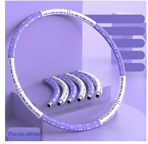 Weighted Detachable Hula Hoop for Women — 6-Section 90 cm (35.4 in) Fitness Hoop for Waist, Core & Home Workout