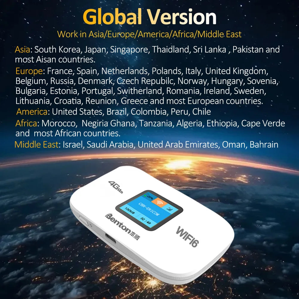 Unlocked MiFi WiFi 6 Mobile 3G/4G LTE Router with SIM Slot - 2.4GHz 150Mbps Portable Travel WiFi Hotspot
