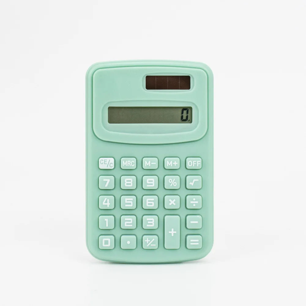 Mini Solid Color Pocket Calculator — Portable 4.0 x 2.5 in (100 x 63 mm) for Office, School & Teaching