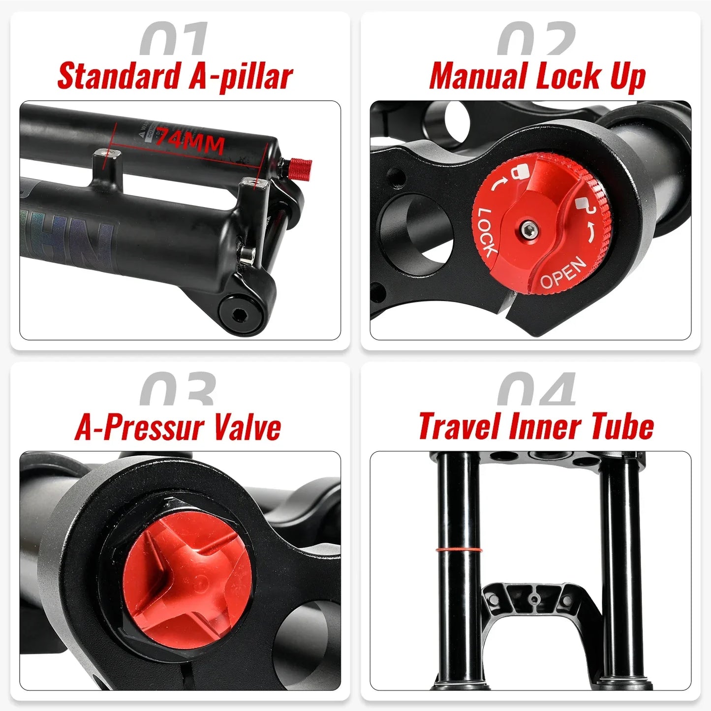 Double Crown Air Suspension Fork 150mm (5.9in) Travel for 27.5/29-inch MTB & E-Bike — Double-Shoulder, Air and Oil Damping