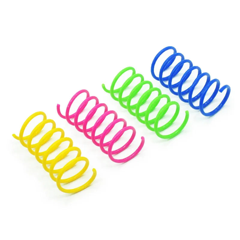 Colorful Bouncy Cat Spring Toys - Coil Plastic Cat Toy Packs (8/20/50 pcs) for Kittens & Small Pets