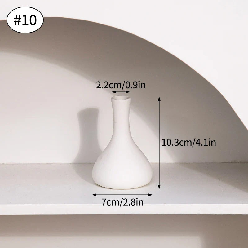 Ceramic Decorative Vase for Dried Flowers & Hydroponic Plants, Modern Table Ornament for Living Room Bedroom Office