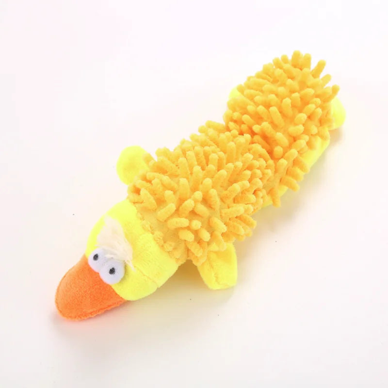 Small Breed Dog Plush Toy 10.2 in (26 cm) Animal Shape Squeaky Chew and Dental Cleaning Toy for Chihuahua Yorkie Bichon Puppies