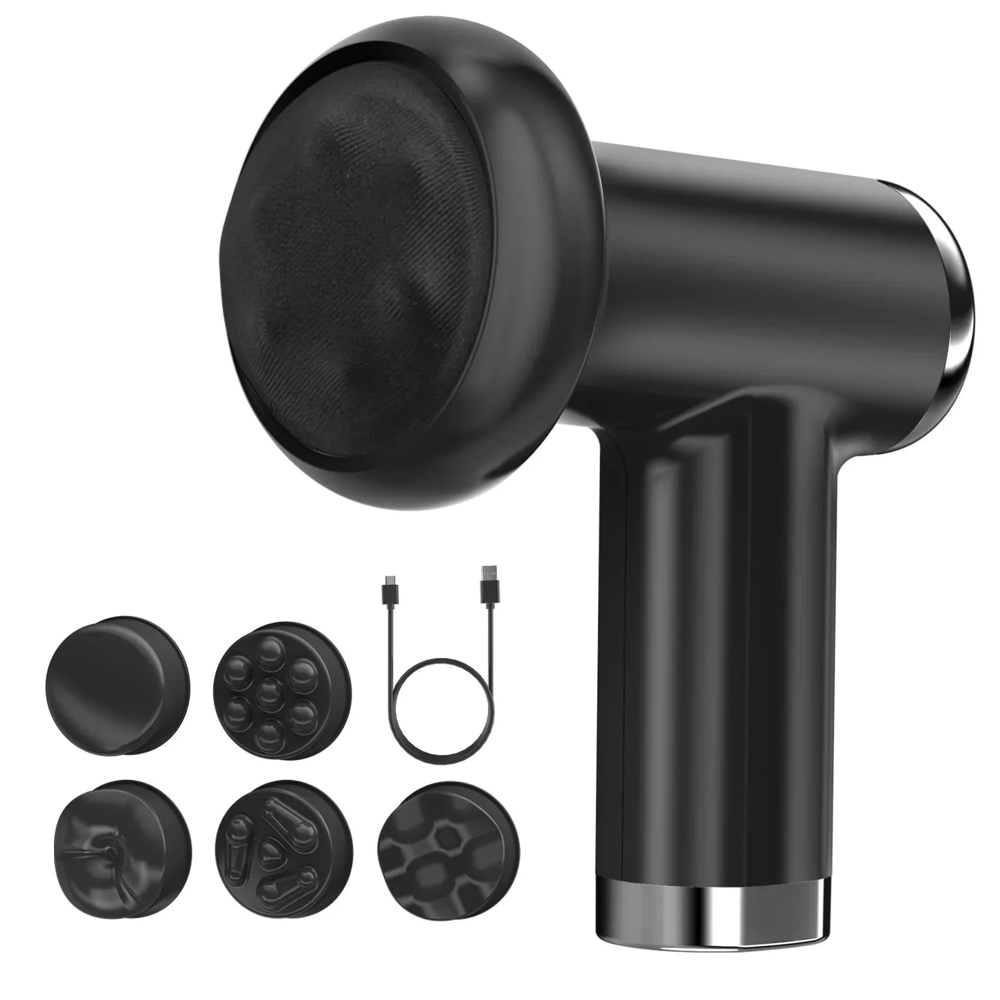 USB-C Rechargeable Body Sculpting Massager with 5 Washable Heads – Cellulite & Deep Tissue Full-Body Massage for Abdomen Back Butt Legs Arms