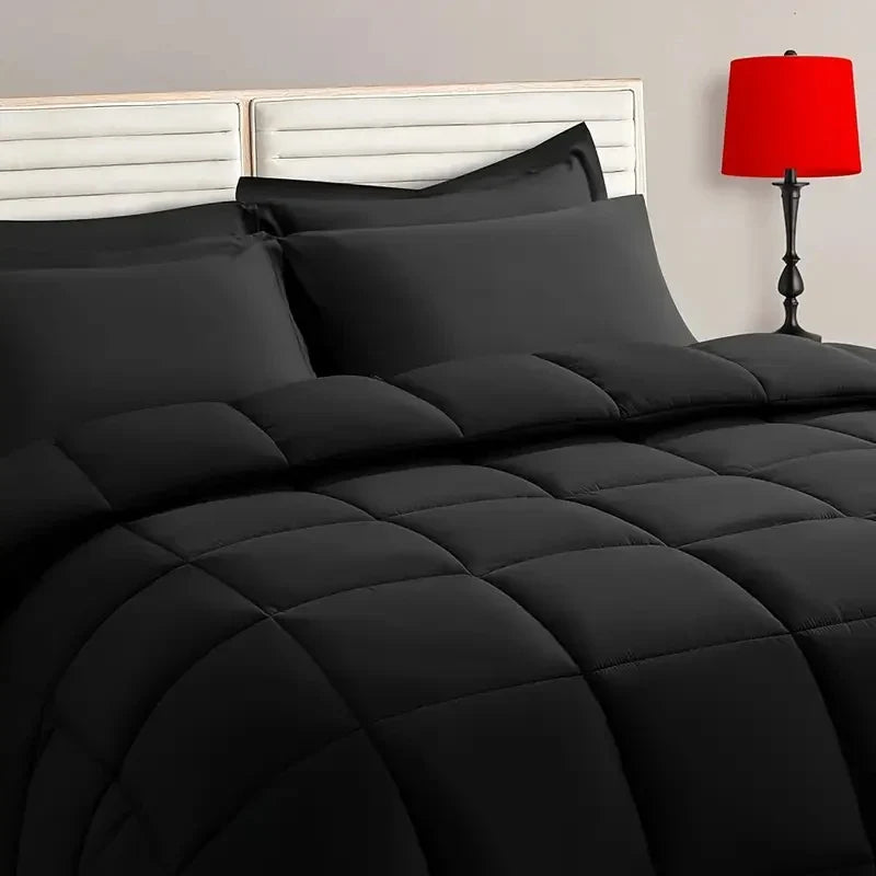 2/3-Piece Reversible Comforter Set – Queen/King – All-Season Microfiber Comforter with 1–2 Pillow Shams