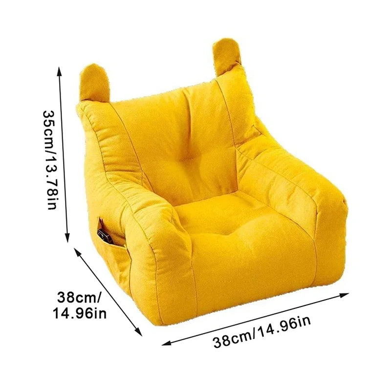 Kids Bear Plush Sofa Chair Soft Ergonomic Small Lazy Sofa with Storage Pocket for Boys and Girls