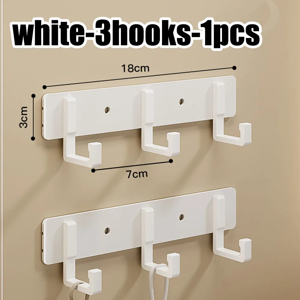 Heavy-Duty Adhesive Wall-Mounted Towel and Clothes Hook - No-Drill Stainless Steel Multi-Hook for Bathroom and Kitchen