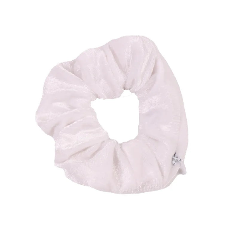 Hidden Pocket Scrunchie Hair Tie with Zipper - Secret Safe for Keys, Cash & Jewelry, Travel & Festival Accessory
