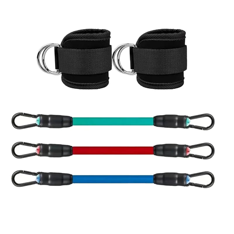 Ankle Strap Resistance Band Set - Adjustable Elastic Ankle Weights for Glutes & Legs, Home & Gym (Men & Women)