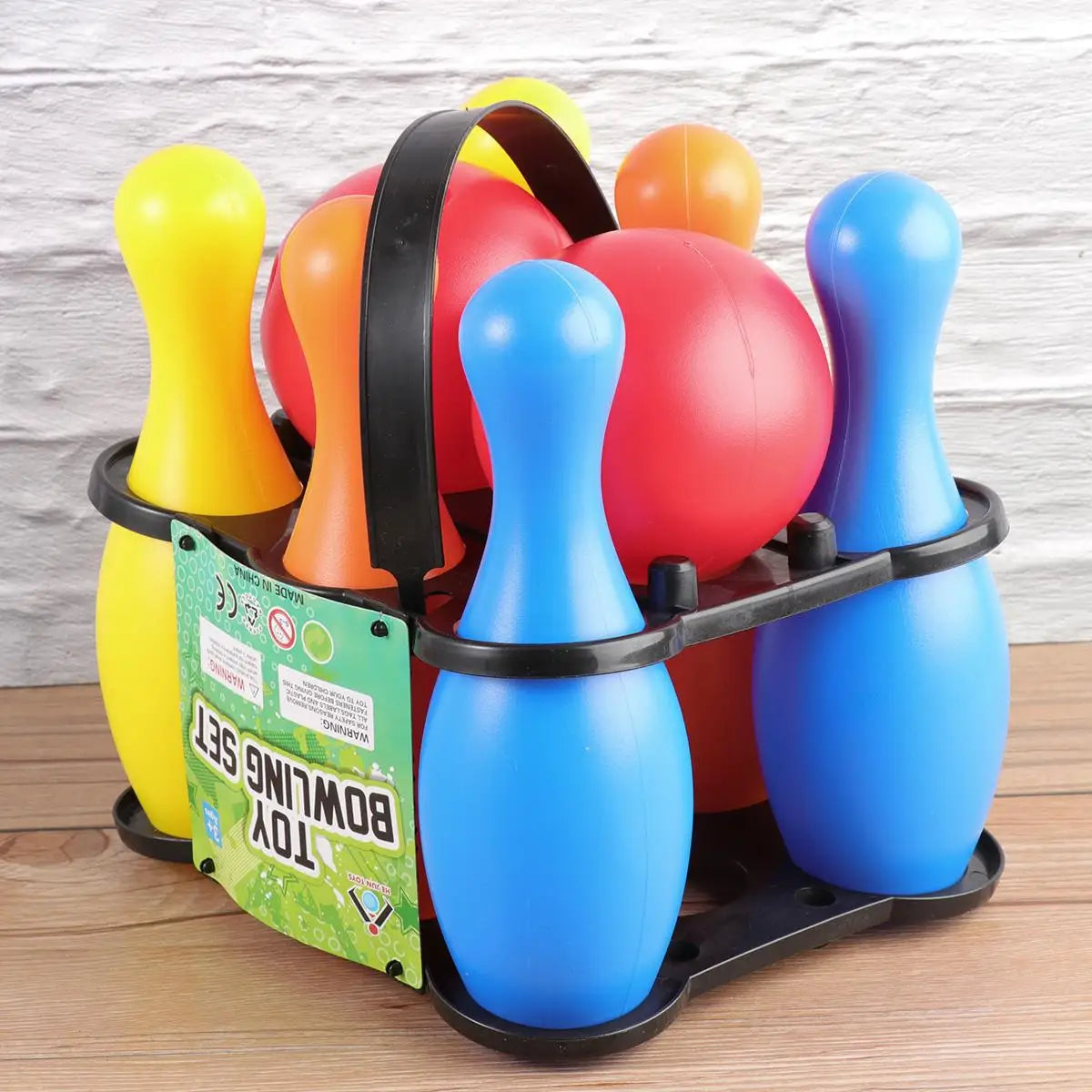Kids Bowling Set – 8-Piece Plastic Bowling Toys with 2 Balls & 6 Pins, Lightweight Indoor/Outdoor Family Game
