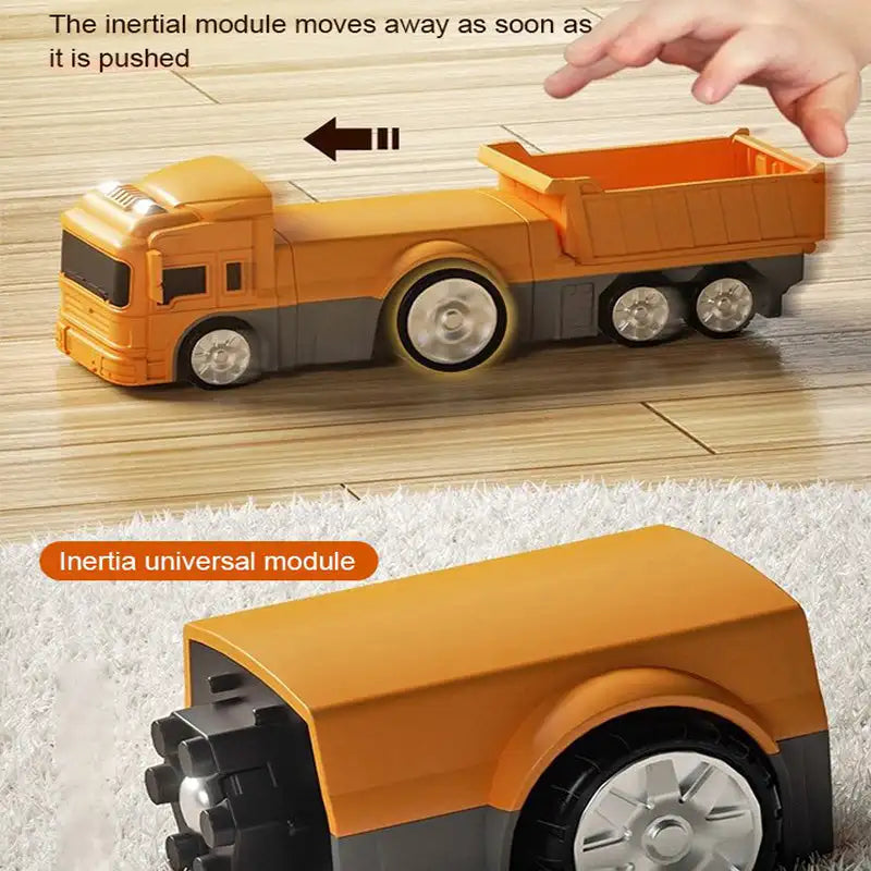 Kids Magnetic Transforming Engineering Car Toy - Magnetic Build Set with Storage Box