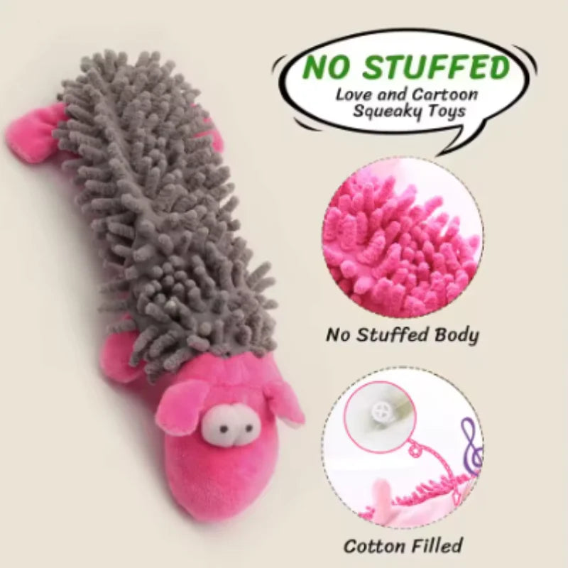 Small Breed Dog Plush Toy 10.2 in (26 cm) Animal Shape Squeaky Chew and Dental Cleaning Toy for Chihuahua Yorkie Bichon Puppies