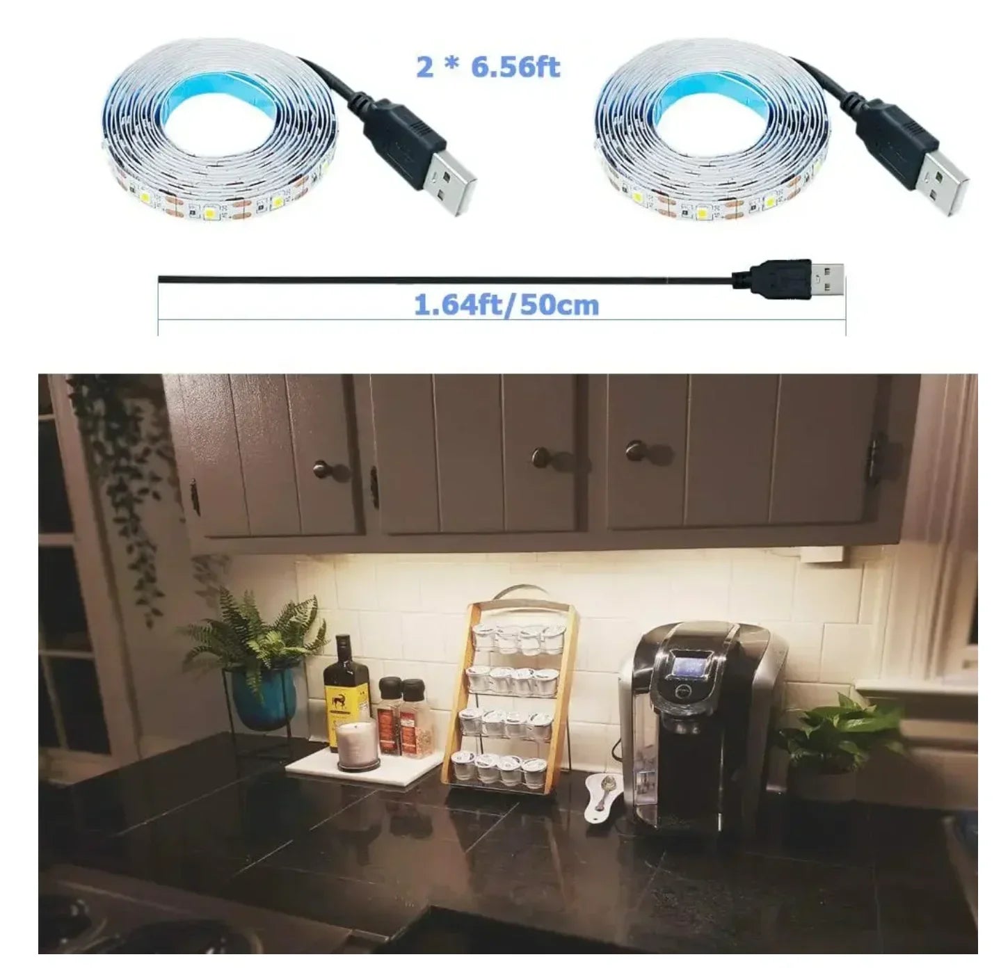 5V USB LED Strip Light 2835/SMD Warm & Cool White TV Backlight Home Decor 1-5m (3.3-16.4ft)