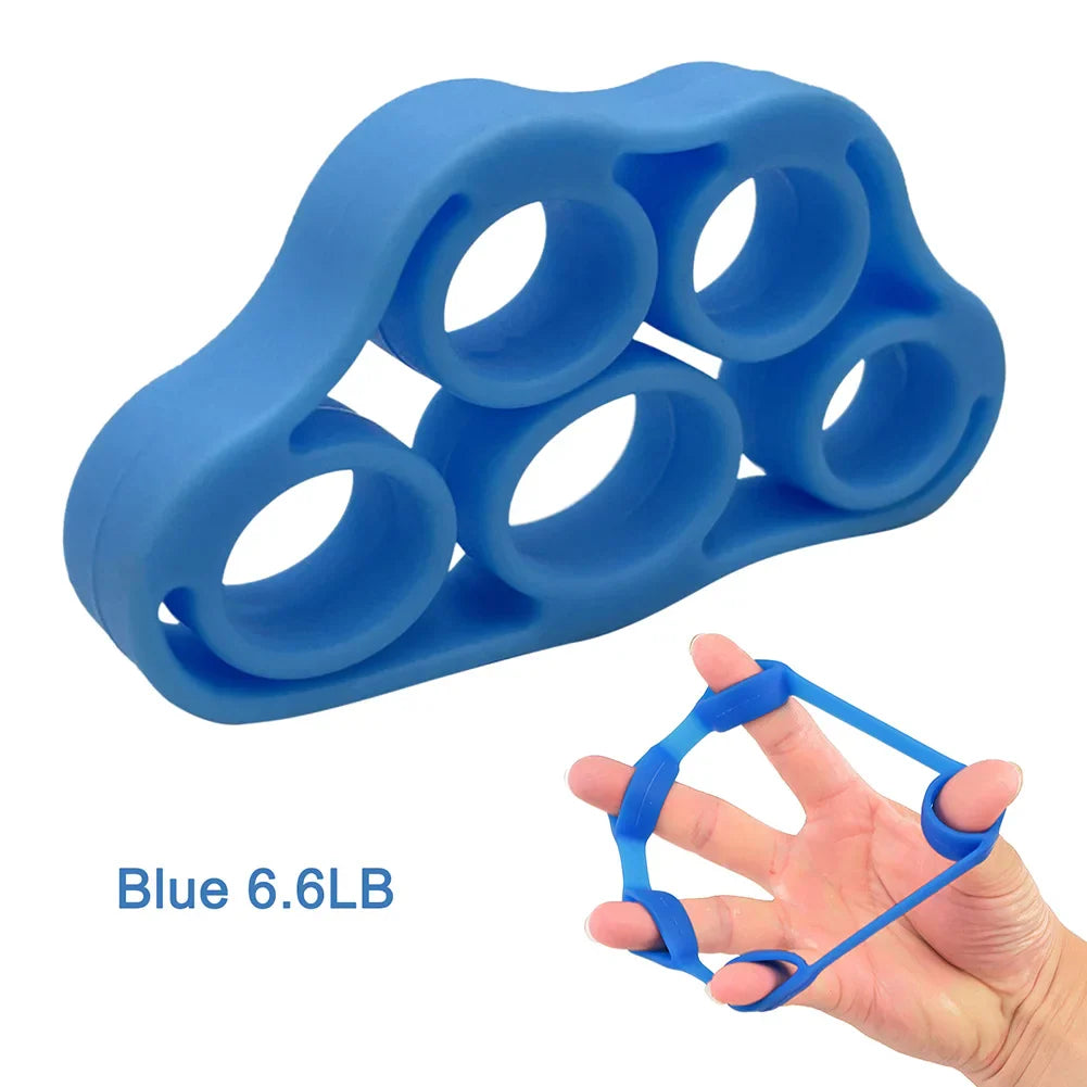 5-Finger Silicone Finger Strengthener Ring – Hand Grip & Finger Exerciser for Rehab, Guitar Practice, Stress Relief