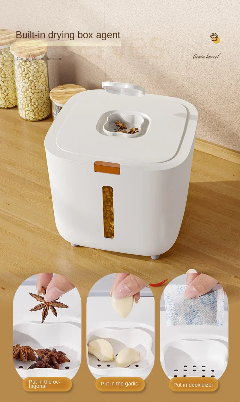 Large Pet Food Storage Barrel - Airtight Moisture-Proof Dog & Cat Food Container