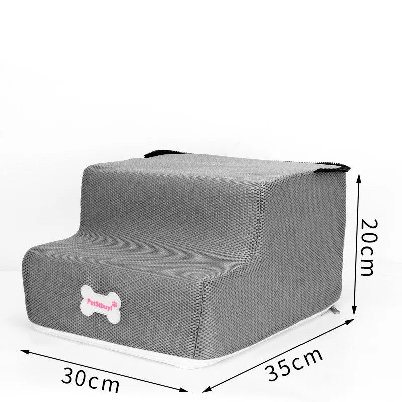 3-Step Pet Stairs for Small Dogs and Cats - Removable Washable Non-Slip Ramp Ladder
