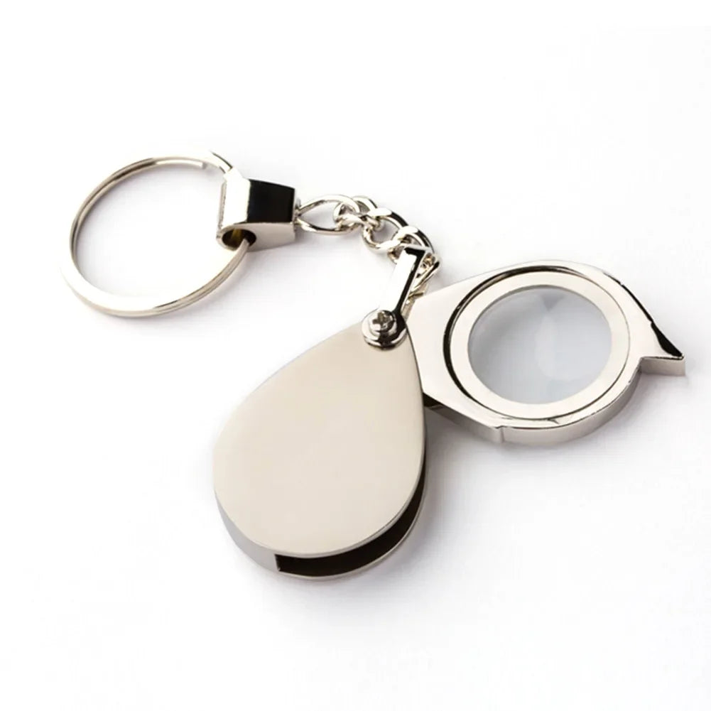 10x / 15x Folding Keychain Magnifier - Portable Pocket Loupe for Jewelry, Coins & Stamps