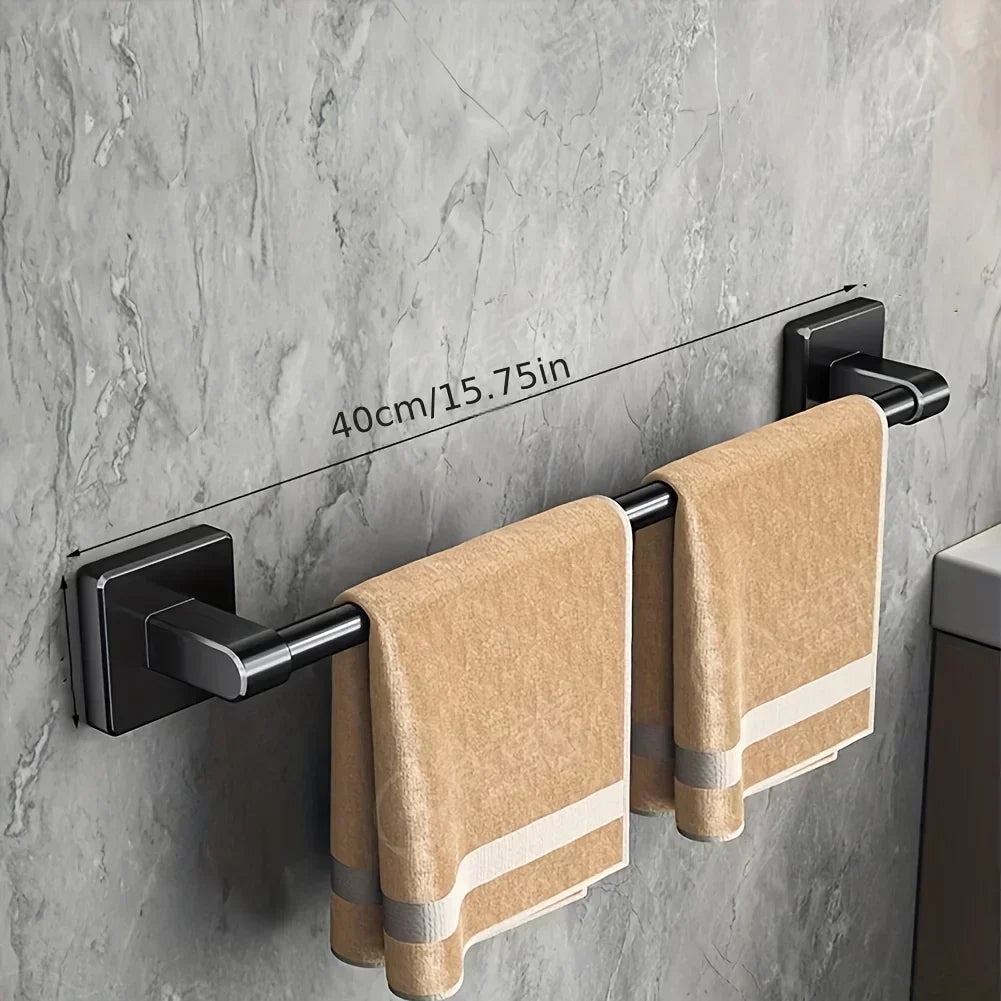 No-Drill Wall Mounted Aluminum Towel Rack for Bathroom & Kitchen Horizontal Bar 50-60 cm (19.7-23.6 in)