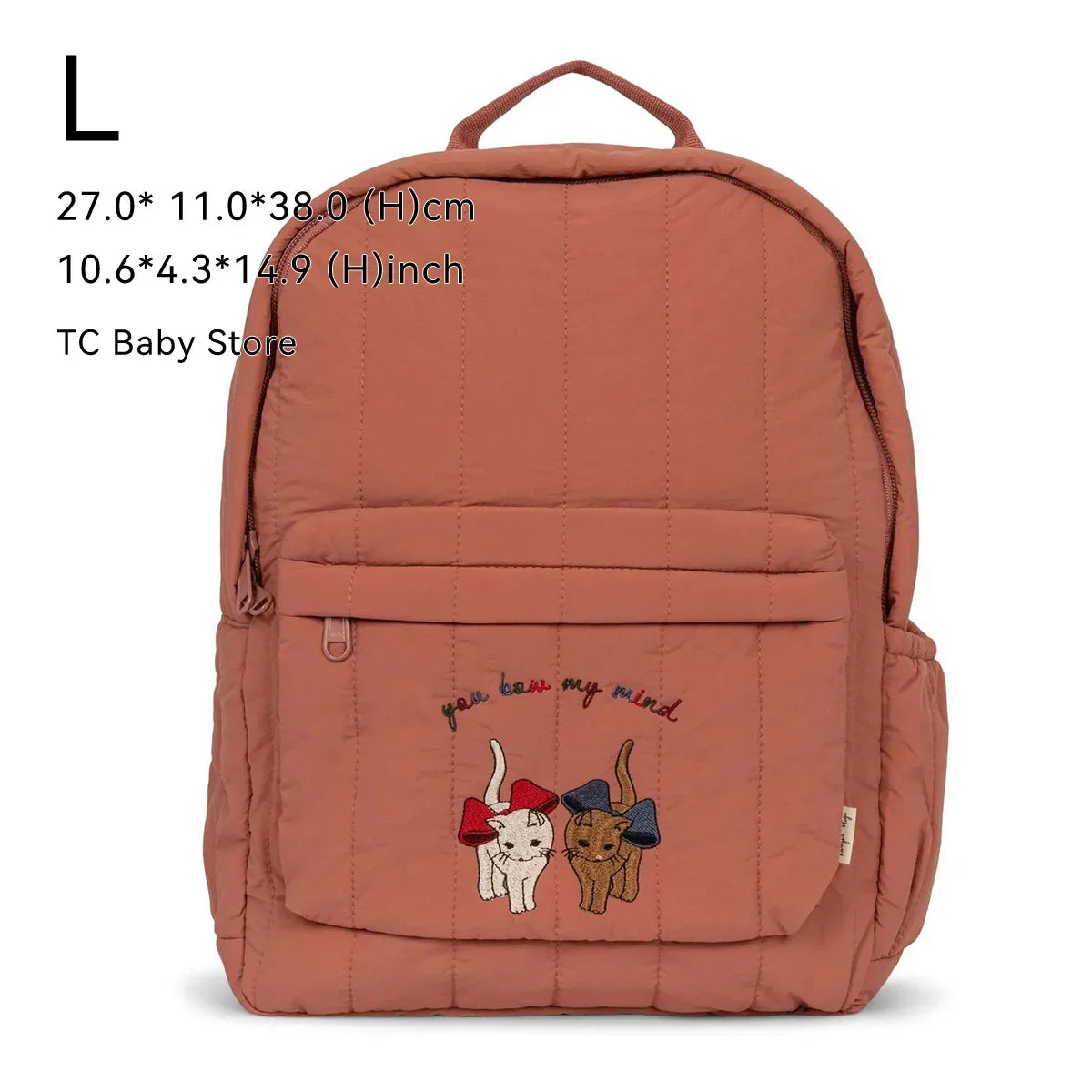 Cherry Parent-Child Kids Backpack — Kindergarten School Bag (Small & Large S/L) Lightweight Cotton Travel Bag for Boys, Girls & Moms