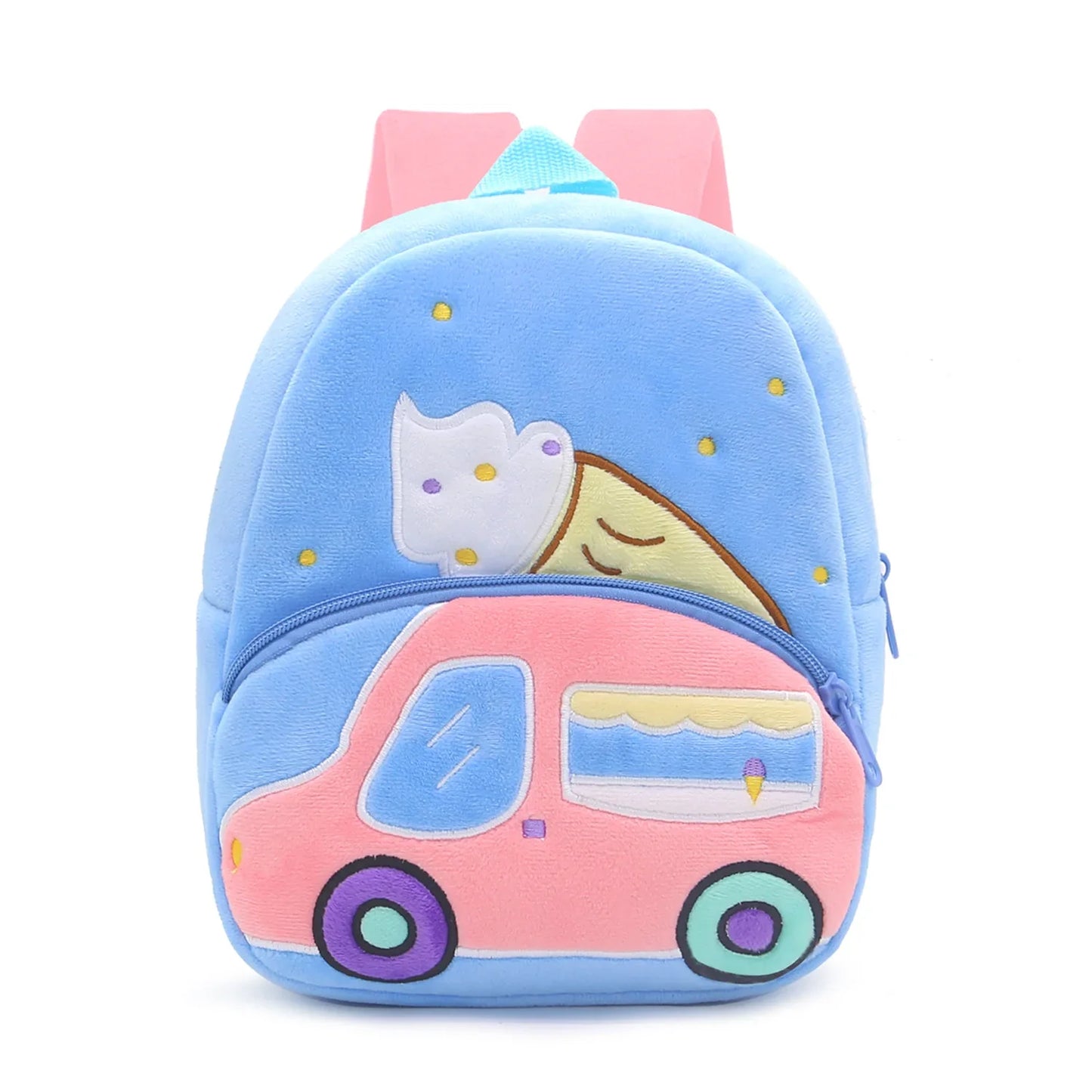 Excavator Plush Toddler Backpack for Ages 1-3, Cartoon Engineering Kids School Bag