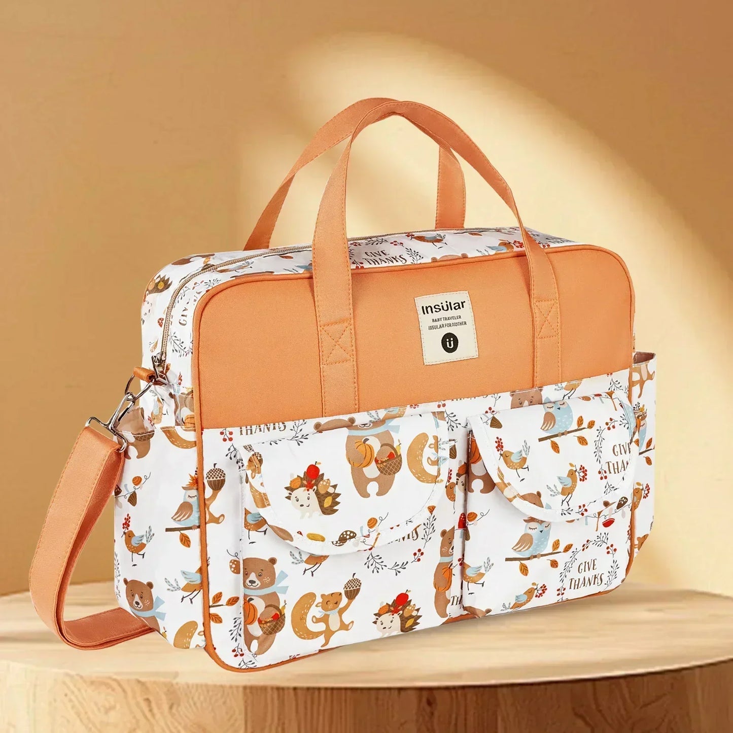 Large Capacity Waterproof Mommy Diaper Bag - Wide-Opening Travel Messenger Crossbody Nappy Bag with Organizer