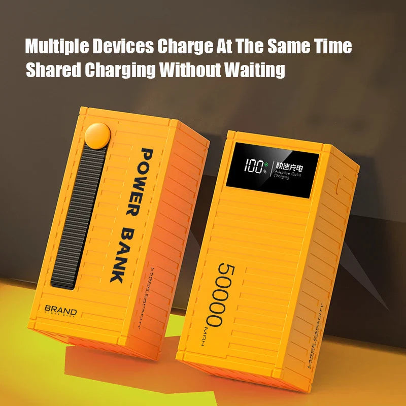 50000mAh 6-Port Power Bank 65W Fast Charge USB-C PD, 4x USB-A & Micro-USB, LED Display