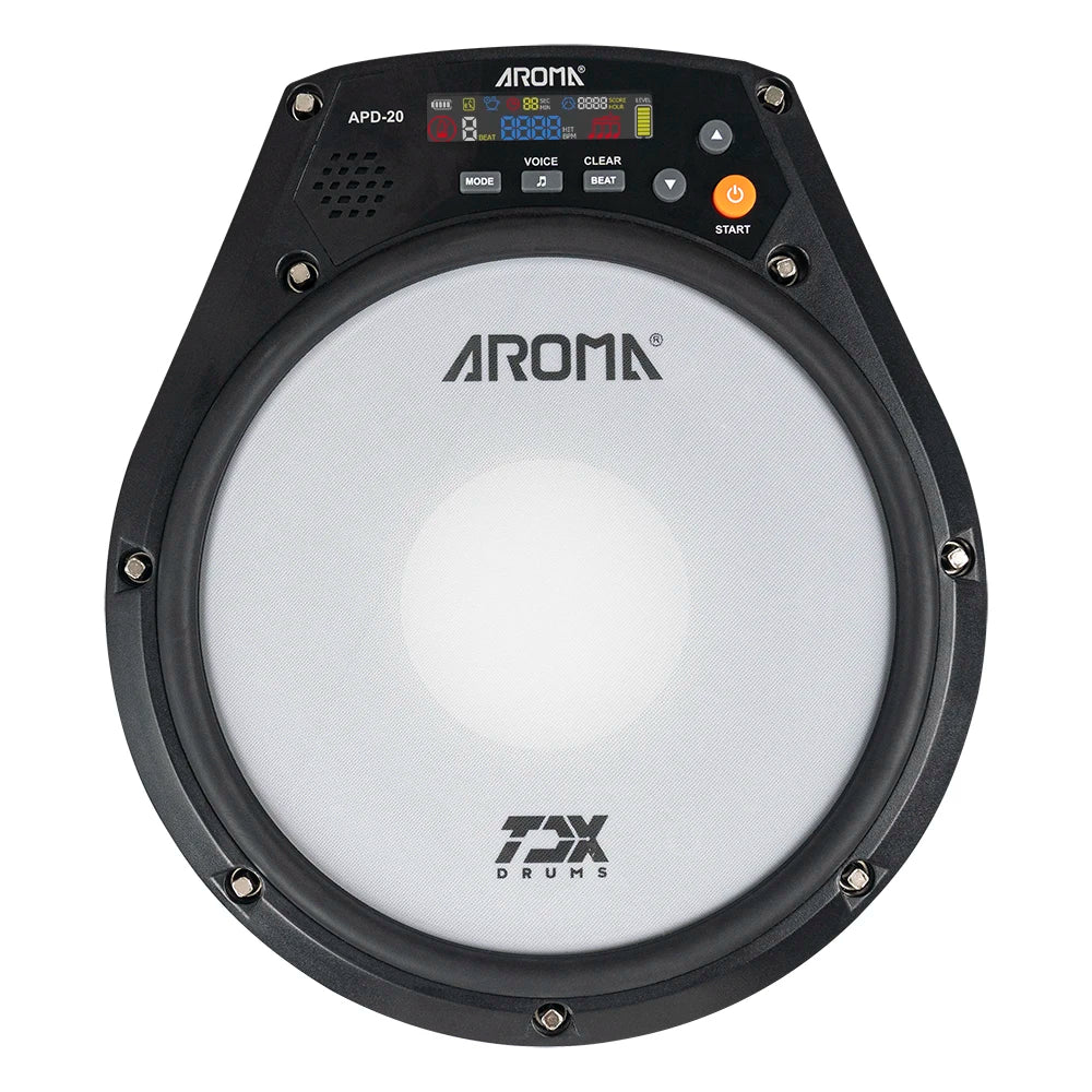 Portable Rechargeable Silent Electronic Drum Practice Pad with Metronome, Speed Training & Headphone Output