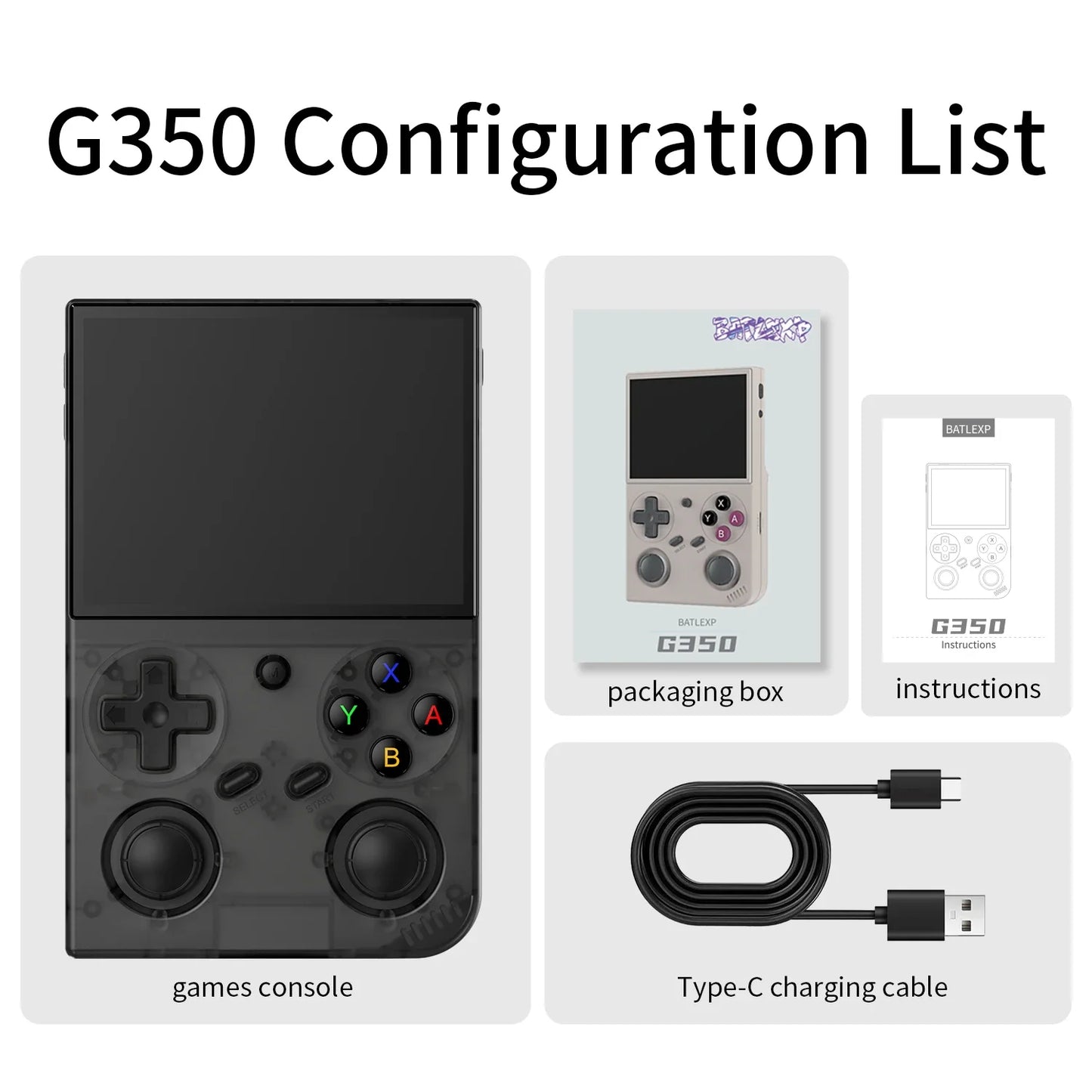 Retro Handheld Game Console 3.5-inch (8.9 cm) IPS Screen, Linux 64-bit, Dual Joystick, Vibration Motor, 64GB Built-in, Portable Retro Gaming Player