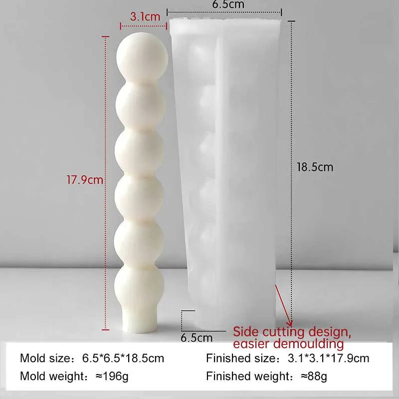 Geometric Spiral Long Rod Silicone Candle Mold for Handmade Aroma Candles & DIY Candle Making Supplies