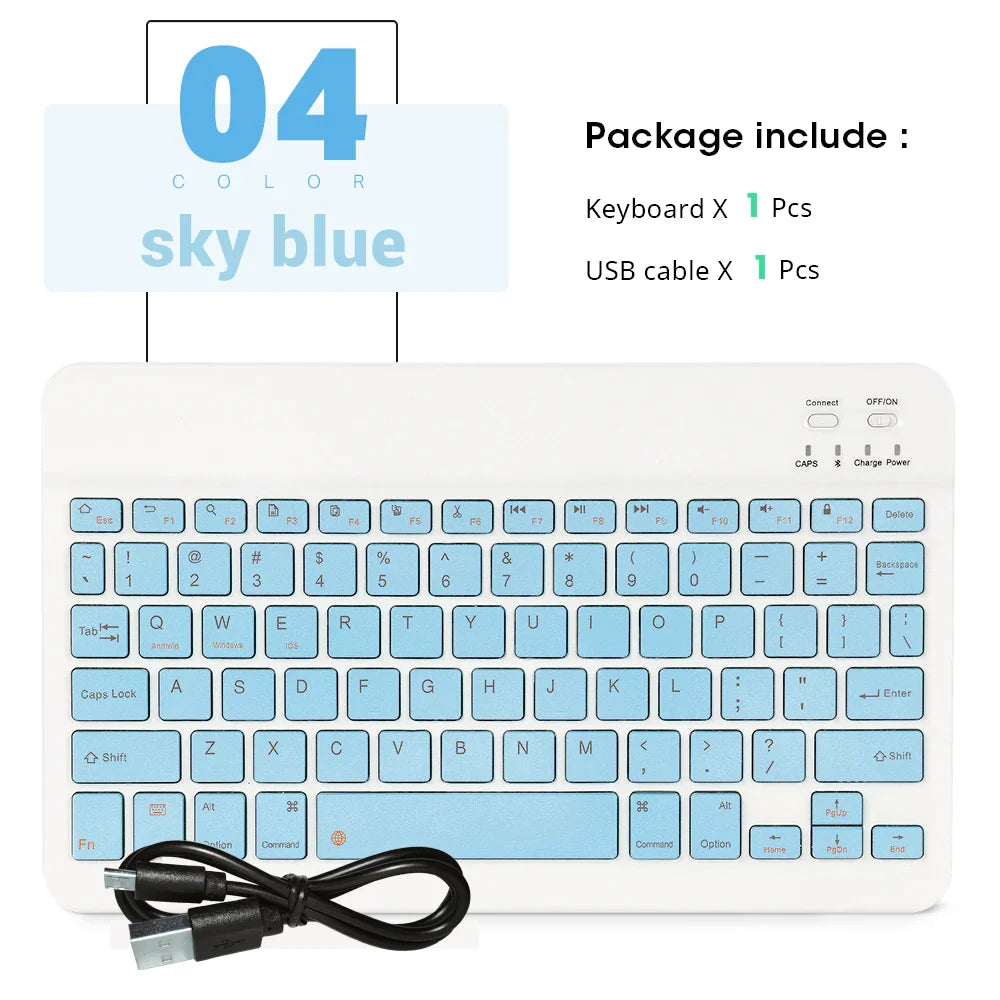 Mini Wireless Bluetooth Keyboard and Mouse — Portable Slim Rechargeable Keyboard for iPad, iPhone, Android Tablets, Samsung, Xiaomi, Mac & Windows