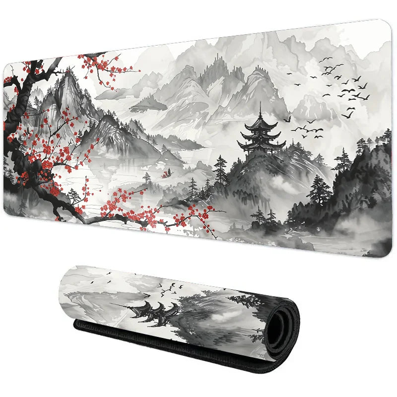Night Moonlight Large Gaming Mouse Pad Non-Slip Stitched Rubber Desk Mat for Laptop PC Esports