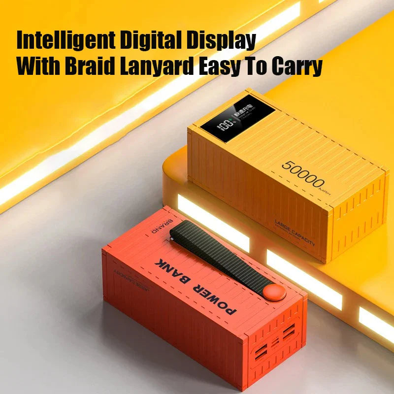 50000mAh 6-Port Power Bank 65W Fast Charge USB-C PD, 4x USB-A & Micro-USB, LED Display