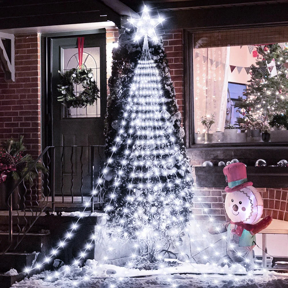 Solar Star String Lights 2m/3m (6.6/9.8 ft) IP67 Waterproof 8-Mode Warm White and Multicolor Outdoor Christmas Wedding Fairy Lights