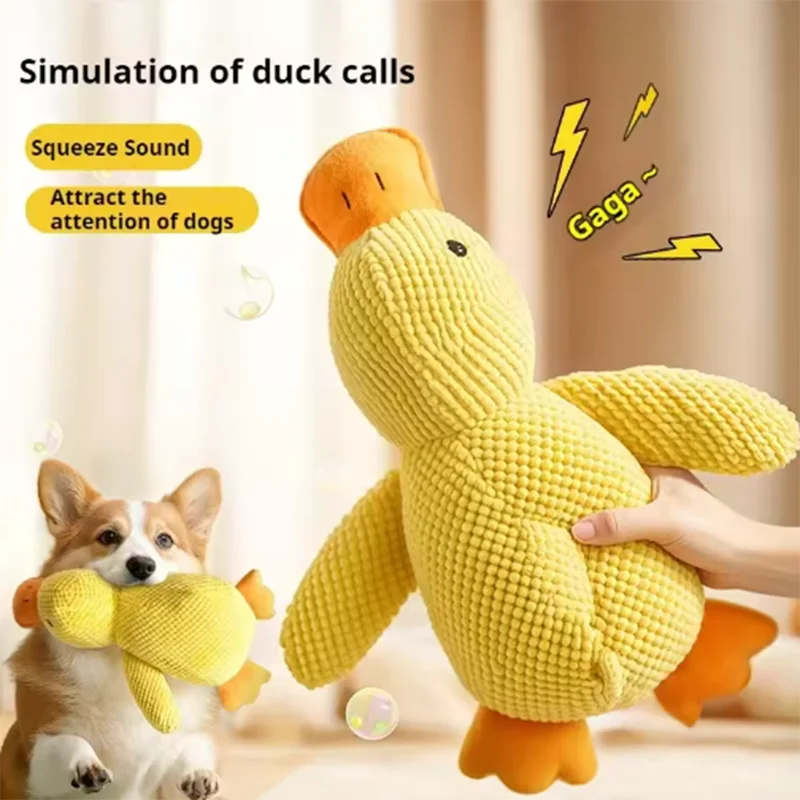 Plush Duck Dog Toy – Interactive Squeaky Cuddle Toy for Dogs, Boredom Relief & Comfort