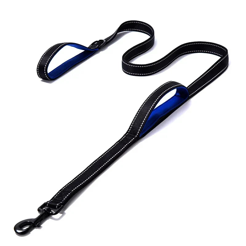 Heavy Duty Double Handle Dog Leash - Dual Handle Training Lead for Outdoor Travel & Greater Control