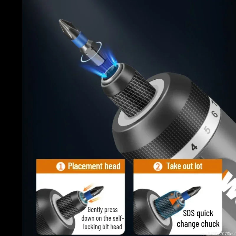 4V Mini Cordless Electric Screwdriver Set - USB Rechargeable Portable 30-Bit Kit for Home DIY