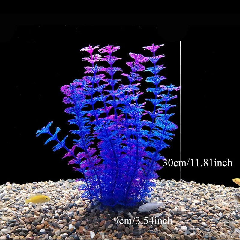 Artificial Aquarium Plants — Plastic Underwater Decorations for Fish Tanks, Realistic Aquarium Decor