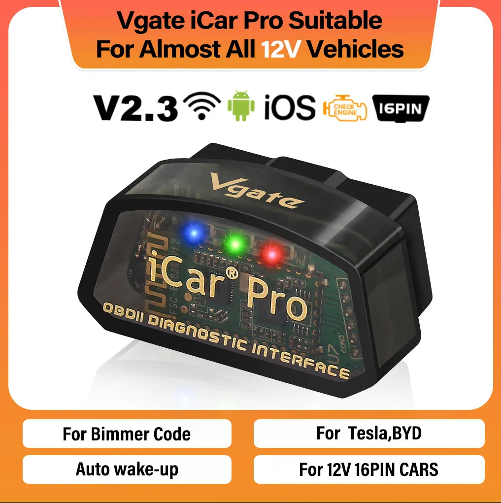 ELM327 OBD2 WiFi + Bluetooth 4.0 Car Diagnostic Scanner - OBD-II Code Reader for iOS & Android