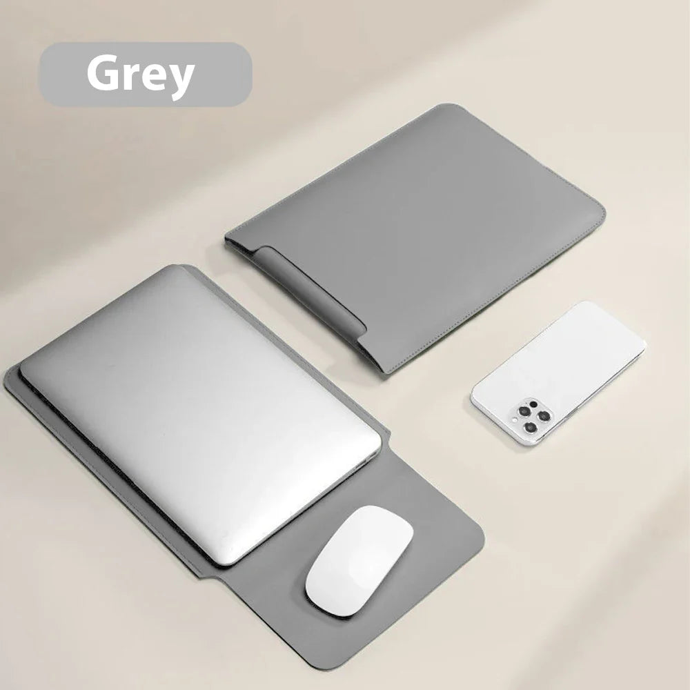 Laptop Sleeve Case 11/13/14/15/16 in (28–41 cm) – Waterproof PU Sleeve & Portable Mouse Pad, Fits 12.9 in Tablet