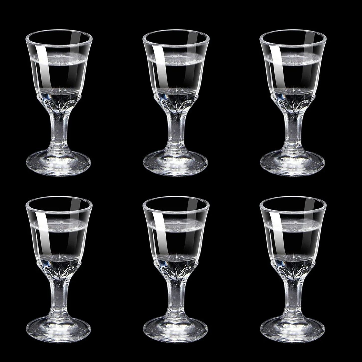 6-Pack Mini Stem Shot Glasses Set — 10/15/25 ml (0.34/0.51/0.85 fl oz) Clear Glass Mini Wine Cups for Sake & Spirits