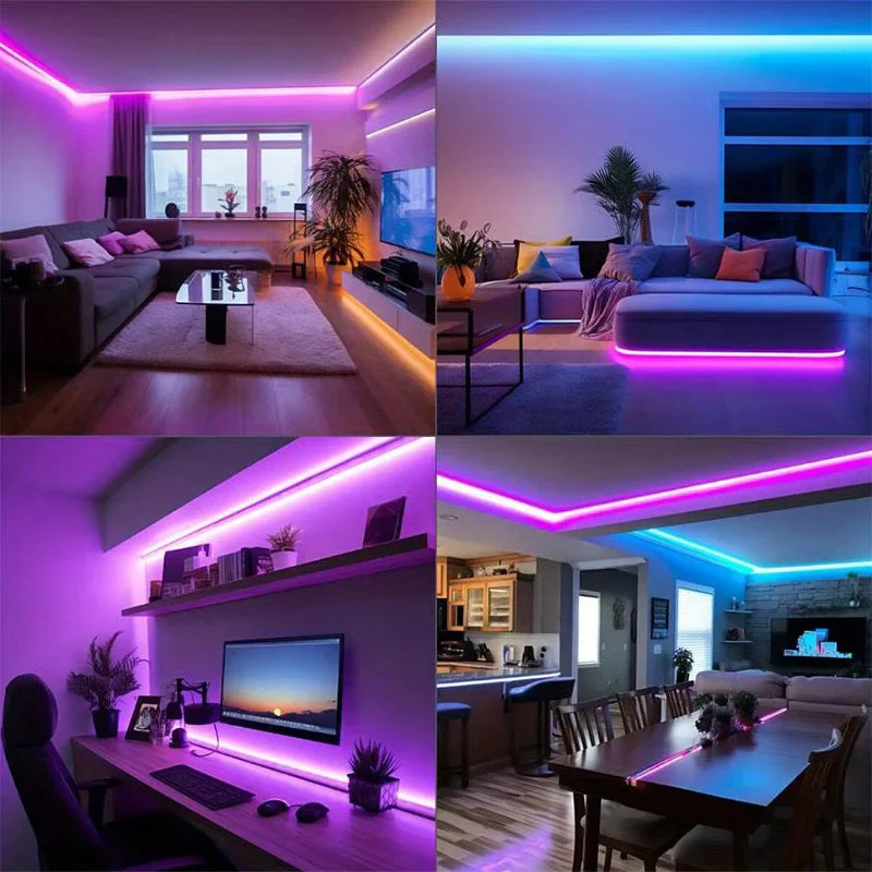 USB RGB LED Strip Lights (1–30m / 3.3–98.4 ft) — App & Remote Control, Flexible 5V SMD5050 Ribbon for Bedroom, Living Room & TV Backlight