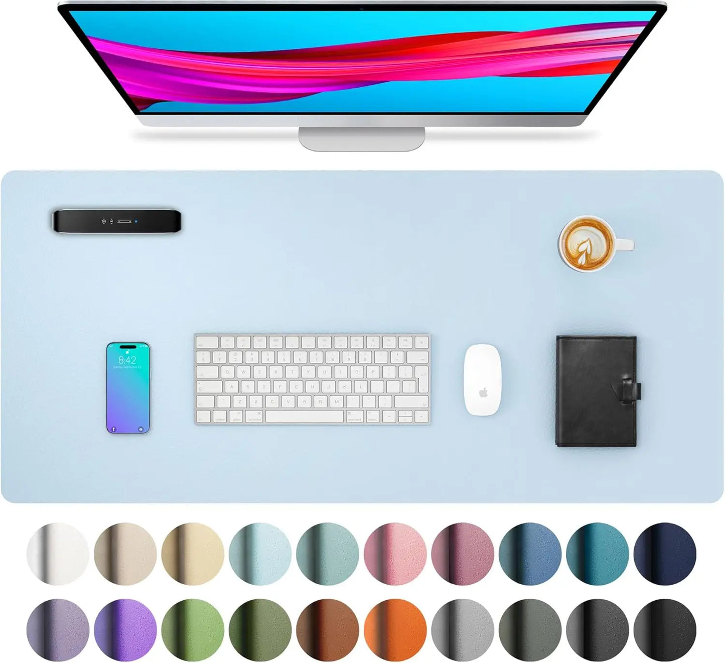 Large Waterproof PU Leather Desk Mat for Office & Home — Keyboard, Mouse & Writing Pad