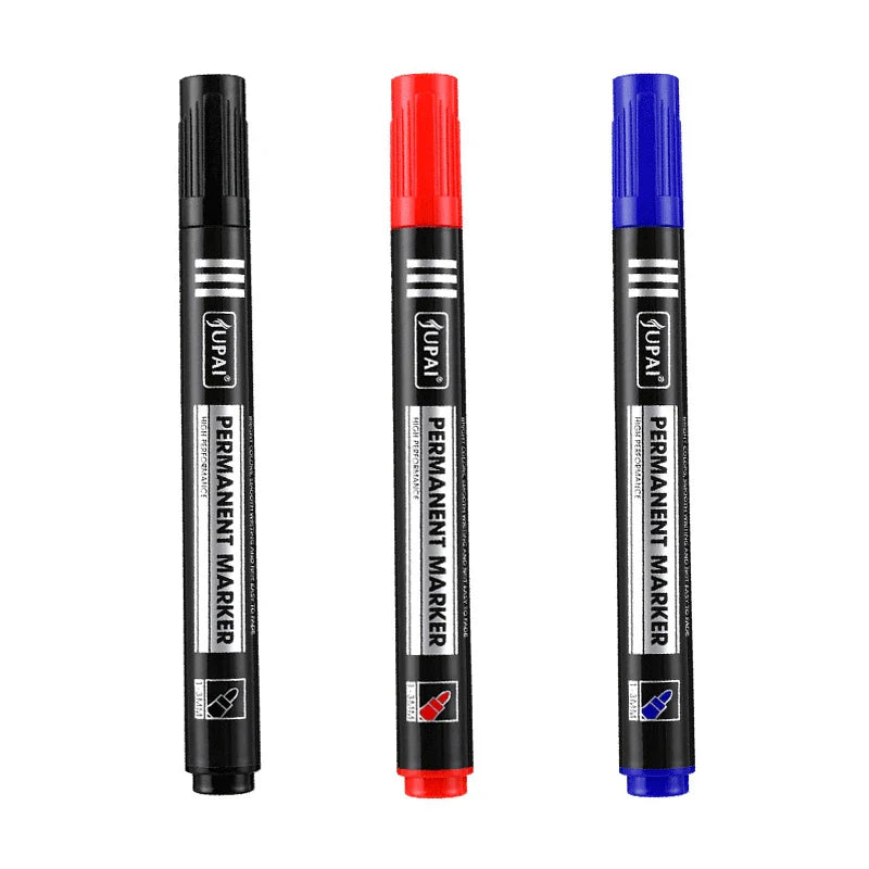Permanent Fine Tip Marker Pens 1.5mm Waterproof Ink - 3/6 Pack Black Blue Red