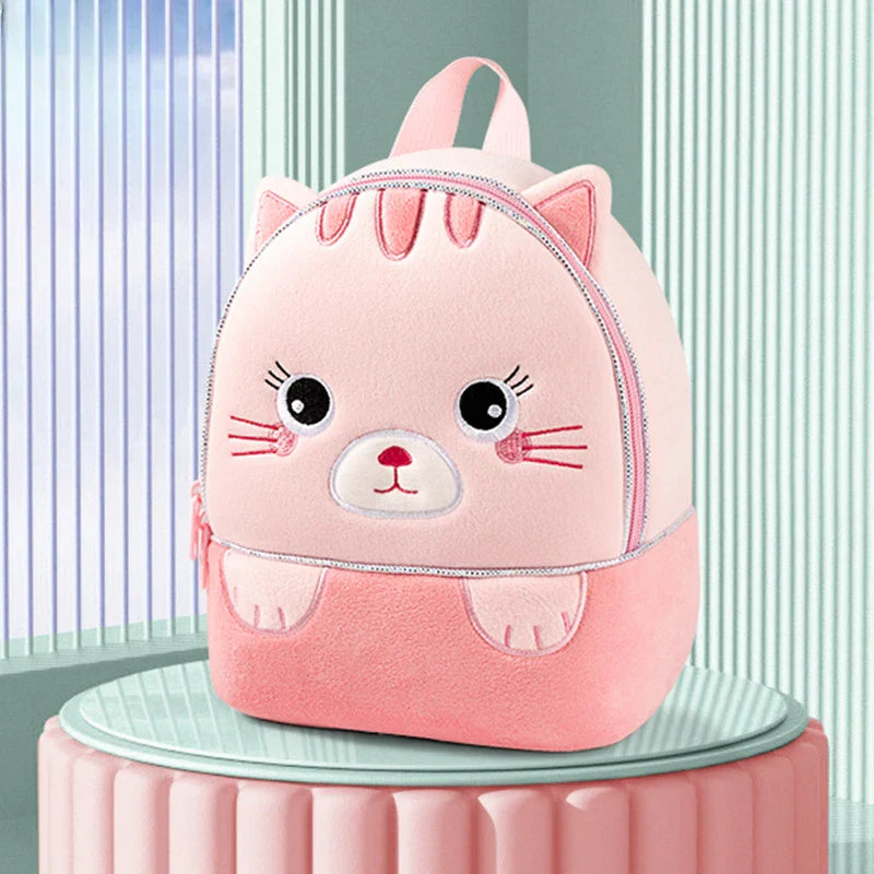 Plush Animal Anti-Lost Backpack for Toddlers & Preschool Kids - Cute Kindergarten Bag