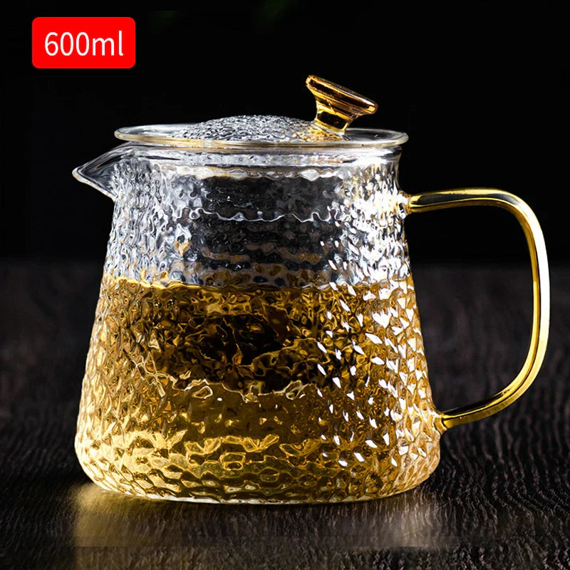 Heat-Resistant Borosilicate Glass Teapot 450 mL (15.2 oz) — Kung Fu Tea Kettle for Puer, Coffee & Office